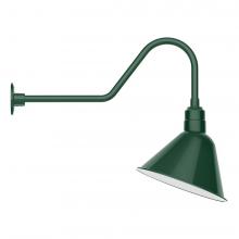 Montclair Light Works GNC104-42-B01-L13 - 14&#34; Angle shade LED Gooseneck Wall mount, decorative canopy cover, Forest Green