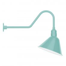 Montclair Light Works GNC104-48-B01-L13 - 14&#34; Angle shade LED Gooseneck Wall mount, decorative canopy cover, Sea Green