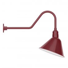 Montclair Light Works GNC104-55-B01-L13 - 14&#34; Angle shade LED Gooseneck Wall mount, decorative canopy cover, Barn Red