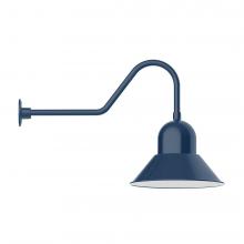 Montclair Light Works GNC125-50-B01-L13 - 16&#34; Prima shade, LED Gooseneck Wall mount, decorative canopy cover, Navy