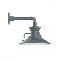 Montclair Light Works GNN142-40-L12 - 12&#34; Homestead shade, LED Straight Arm Wall mount, Slate Gray