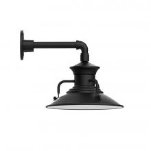 Montclair Light Works GNN142-41-L12 - 12&#34; Homestead shade, LED Straight Arm Wall mount, Black