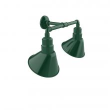 Montclair Light Works GNR102-42-L12 - Angle 10&#34; 2-Light LED Straight Arm Wall Light in Forest Green