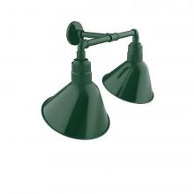 Montclair Light Works GNR103-42-L12 - Angle 12" 2-Light LED Straight Arm Wall Light in Forest Green