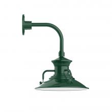 Montclair Light Works GNT142-42-L12 - 12&#34; Homestead shade, LED Curved Arm Wall mount, Forest Green