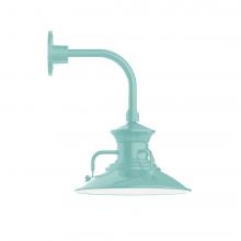 Montclair Light Works GNT142-48-L12 - 12&#34; Homestead shade, LED Curved Arm Wall mount, Sea Green