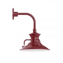 Montclair Light Works GNT142-55-L12 - 12&#34; Homestead shade, LED Curved Arm Wall mount, Barn Red