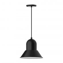 Montclair Light Works PEB123-41-L12 - 12&#34; Prima shade, LED Pendant with black cord and canopy, Black