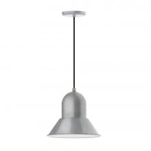 Montclair Light Works PEB123-49-L12 - 12&#34; Prima shade, LED Pendant with black cord and canopy, Painted Galvanized