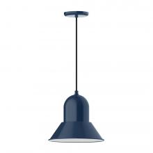 Montclair Light Works PEB123-50-L12 - 12&#34; Prima shade, LED Pendant with black cord and canopy, Navy