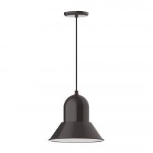 Montclair Light Works PEB123-51-L12 - 12&#34; Prima shade, LED Pendant with black cord and canopy, Architectural Bronze