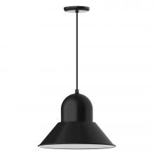 Montclair Light Works PEB125-41-C02-L13 - 16&#34; Prima shade, LED Pendant with black solid fabric cord and canopy, Black