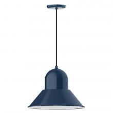 Montclair Light Works PEB125-50-L13 - 16&#34; Prima shade, LED Pendant with black cord and canopy, Navy