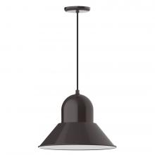 Montclair Light Works PEB125-51-C21-L13 - 16&#34; Prima shade, LED Pendant with white cord and canopy, Architectural Bronze