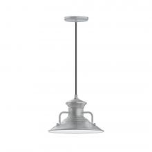 Montclair Light Works PEB142-49-C21-L12 - 12&#34; Homestead shade, LED Pendant with white cord and canopy, Painted Galvanized