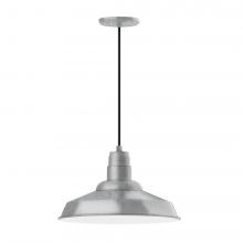 Montclair Light Works PEB184-49-L13 - 16&#34; Warehouse shade, LED Pendant with black cord and canopy, Painted Galvanized