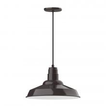 Montclair Light Works PEB184-51-L13 - 16&#34; Warehouse shade, LED Pendant with black cord and canopy, Architectural Bronze