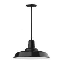 Montclair Light Works PEB185-41-L13 - 18&#34; Warehouse shade, LED Pendant with black cord and canopy, Black