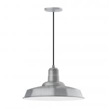 Montclair Light Works PEB185-49-L13 - 18&#34; Warehouse shade, LED Pendant with black cord and canopy, Painted Galvanized