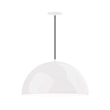 Montclair Light Works PEB229-44-44-C12-L14 - 24&#34; XL Choices Shallow Dome Shade, medium base, gray solid fabric cord with canopy, White