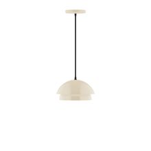 Montclair Light Works PEBX445-16-C21-L10 - 10&#34; Nest LED Pendant, white cord with canopy, Cream