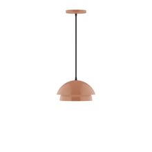 Montclair Light Works PEBX445-19-C16-L10 - 10&#34; Nest LED Pendant, navy mini tweed fabric cord with canopy, Terracotta