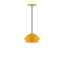 Montclair Light Works PEBX445-21-C21-L10 - 10&#34; Nest LED Pendant, white cord with canopy, Bright Yellow