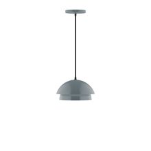 Montclair Light Works PEBX445-40-C21-L10 - 10&#34; Nest LED Pendant, white cord with canopy, Slate Gray