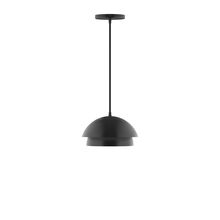 Montclair Light Works PEBX445-41-C21-L10 - 10&#34; Nest LED Pendant, white cord with canopy, Black