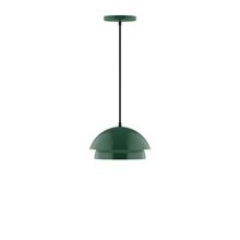 Montclair Light Works PEBX445-42-C21-L10 - 10&#34; Nest LED Pendant, white cord with canopy, Forest Green