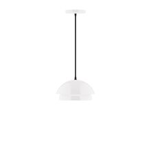 Montclair Light Works PEBX445-44-C21-L10 - 10&#34; Nest LED Pendant, white cord with canopy, White