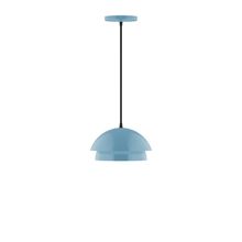 Montclair Light Works PEBX445-54-C21-L10 - 10&#34; Nest LED Pendant, white cord with canopy, Light Blue