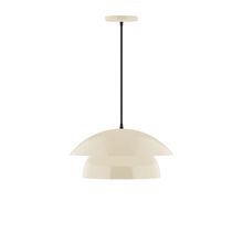 Montclair Light Works PEBX446-16-C21-L12 - 16&#34; Nest LED Pendant, white cord with canopy, Cream