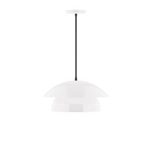 Montclair Light Works PEBX446-44-C21-L12 - 16&#34; Nest LED Pendant, white cord with canopy, White