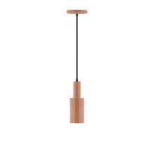 Montclair Light Works PEBX450-19-C24-L10 - 3.5" Stack Mini Cylinder LED Pendant, cool tweed fabric cord with canopy, Terracotta