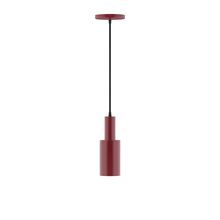 Montclair Light Works PEBX450-55-C02-L10 - 3.5" Stack Mini Cylinder LED Pendant, black fabric cord with canopy, Barn Red