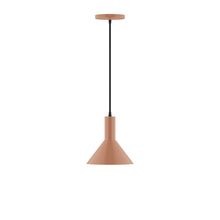 Montclair Light Works PEBX451-19-C22-L10 - 8" Stack Mini Cone LED Pendant, white and gray dot fabric cord with canopy, Terracotta