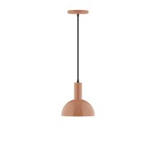 Montclair Light Works PEBX456-19-C20-L10 - 8" Stack Mini Dome LED Pendant, white fabric cord with canopy, Terracotta