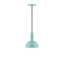 Montclair Light Works PEBX456-48-C20-L10 - 8" Stack Mini Dome LED Pendant, white fabric cord with canopy, Sea Green