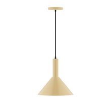 Montclair Light Works PEBX466-17-C26-L12 - 12" Stack Cone LED Pendant, ivory fabric cord with canopy, Ivory