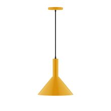 Montclair Light Works PEBX466-21-C20-L12 - 12" Stack Cone LED Pendant, white fabric cord with canopy, Bright Yellow