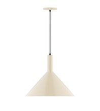 Montclair Light Works PEBX467-16-C16-L13 - 18" Stack Cone LED Pendant, navy mini tweed fabric cord with canopy, Cream