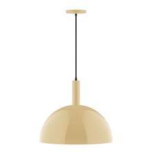 Montclair Light Works PEBX472-17-C20-L13 - 18" Stack Dome LED Pendant, white fabric cord with canopy, Ivory