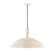 Montclair Light Works PEBX477-16-C24-L14 - 24" Stack Half Dome LED Pendant, cool tweed fabric cord with canopy, Cream
