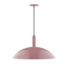 Montclair Light Works PEBX477-20-C24-L14 - 24" Stack Half Dome LED Pendant, cool tweed fabric cord with canopy, Mauve