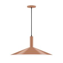 Montclair Light Works PEBX478-19-C12-L10 - 24" Stack Shallow Cone LED Pendant, gray fabric cord with canopy, Terracotta