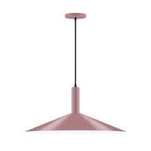 Montclair Light Works PEBX478-20-C20-L10 - 24" Stack Shallow Cone LED Pendant, white fabric cord with canopy, Mauve