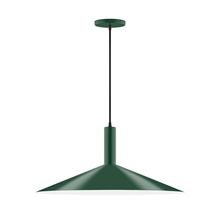 Montclair Light Works PEBX478-42-L10 - 24&#34; Stack Shallow Cone LED Pendant, Forest Green