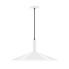 Montclair Light Works PEBX478-44-C26-L10 - 24&#34; Stack Shallow Cone LED Pendant, ivory fabric cord with canopy, White