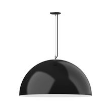 Montclair Light Works PEG231-41-44-L14 - 36&#34; XL Choices Shallow Dome Shade, medium base, SS cable, black cord with canopy, Black